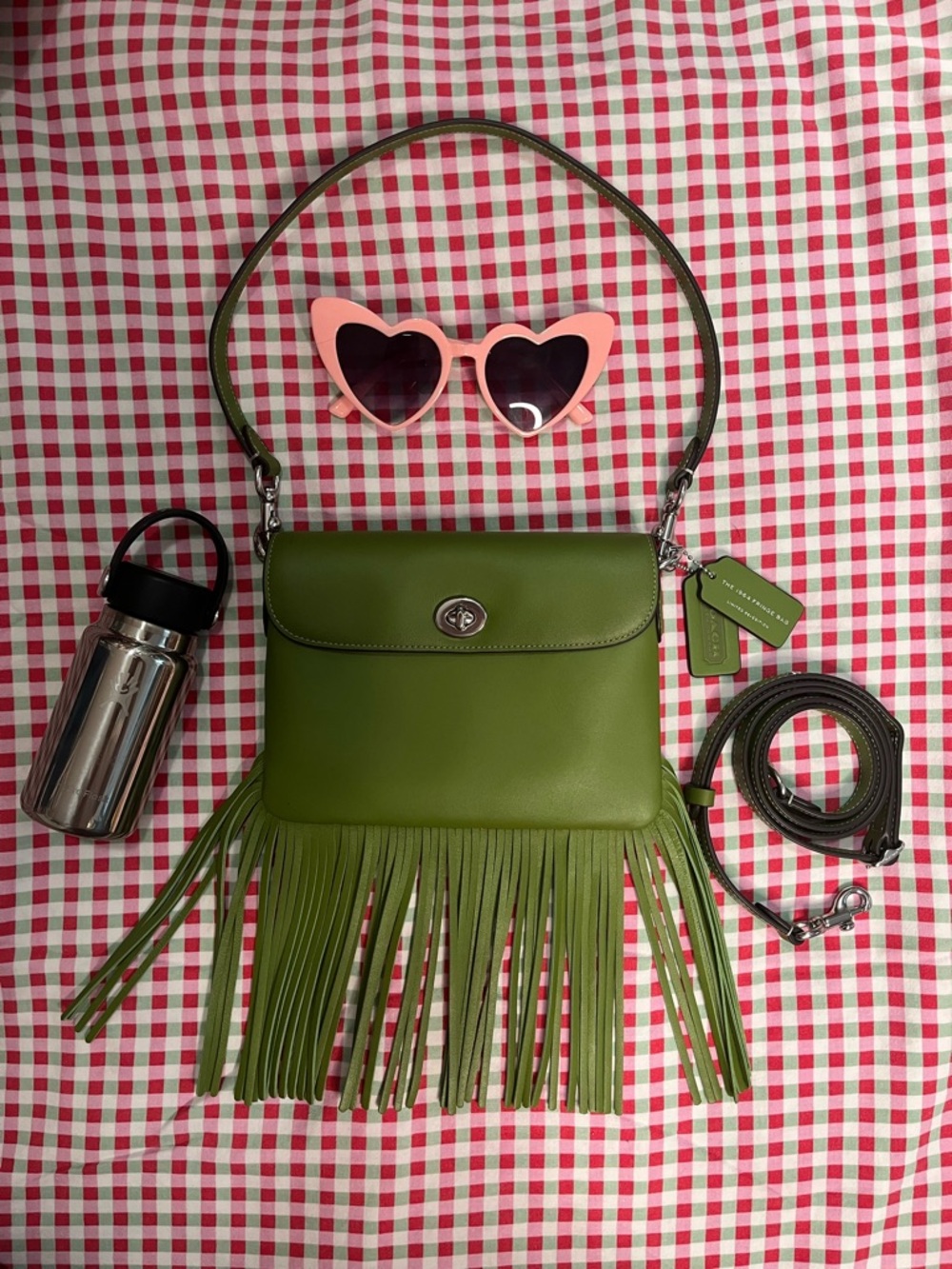 Coach Originals 1964 Fringe Re-Edition Shoulder/Crossbody Bag – Dark Lime |NWOT